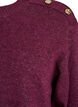 Strikbluse med knapdetalje, M&oslash;rk Bordeaux, Packshot image number 2