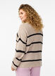 FLASH - Strikket cardigan med striber og knapper, Beige, Model image number 2