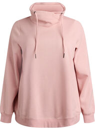 Sweatshirt med h&oslash;j krave og lommer, Lyser&oslash;d