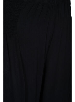 Løstsiddende bukser med smockdetalje, Black, Packshot image number 2
