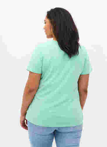 Basis t-shirt med v-hals, Dusty Jade Green, Model image number 1