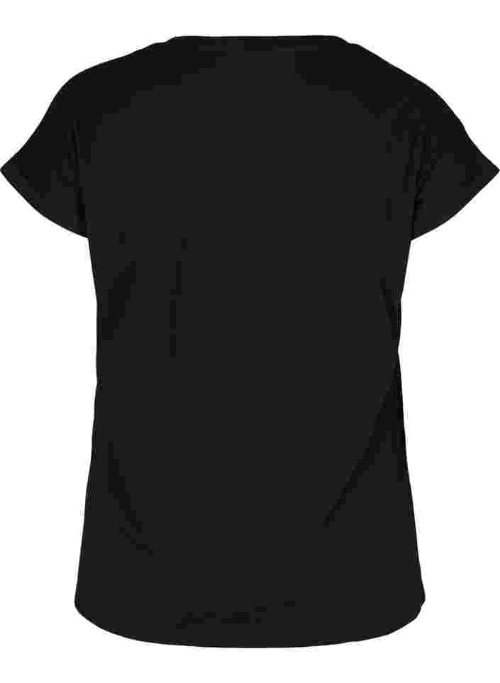 T-shirt i bomuldsmix, Black, Packshot image number 1