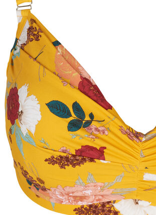 Bikini overdel med blomsterprint, Yellow Flower Print, Packshot image number 2