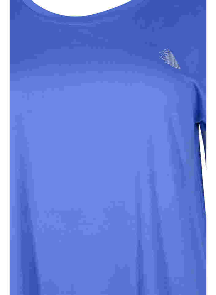 Ensfarvet trænings t-shirt, Dazzling Blue, Packshot image number 2