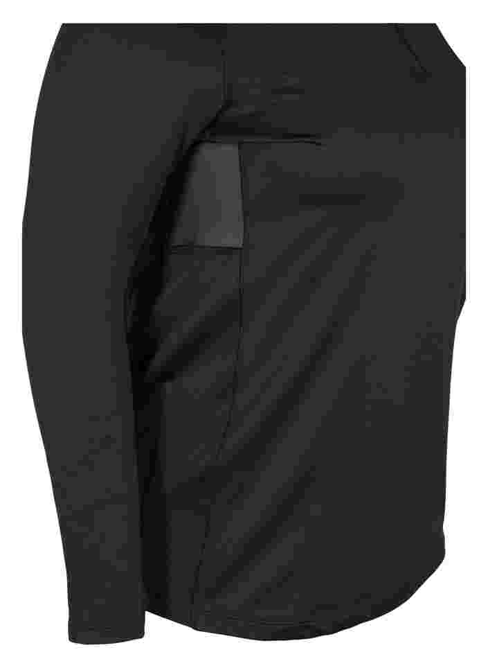Højhalset træningsbluse med lynlås, Black, Packshot image number 2