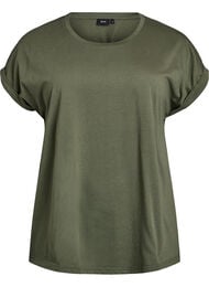Kort&aelig;rmet t-shirt i bomuldsblanding, Gr&oslash;n