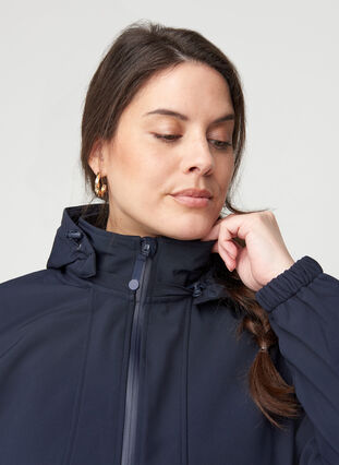 Softshell jakke med hætte, Night Sky solid, Model image number 3