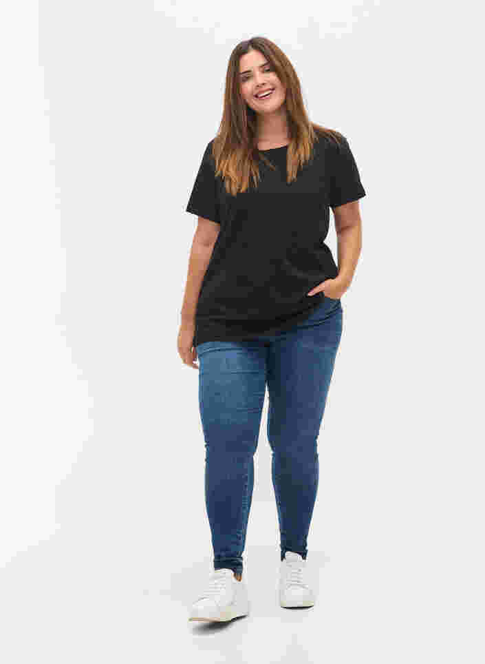 2-pak basis t-shirt i bomuld, Black/Black, Model image number 2