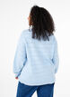 Strikbluse med rund hals og hulmønster, Cashmere Blue Mel., Model image number 1