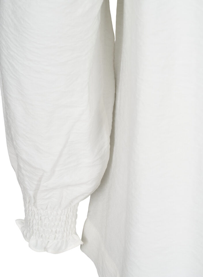 Bluse med flæsekrave, Vanilla, Packshot image number 3