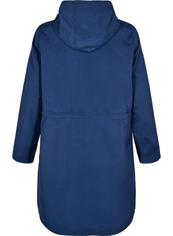 FLASH - Parka i let matriale med hætte, Blå, Packshot image number 1