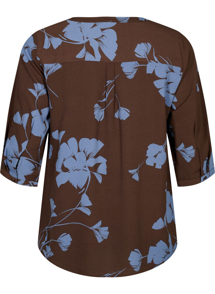 Prikket bluse med 3/4 ærmer , Falcon Flower, Packshot image number 1
