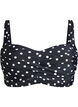 Bikini overdel med vattering og print, Sort, Packshot image number 0