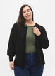Strikcardigan i viskose med knapper, Black, Model image number 0