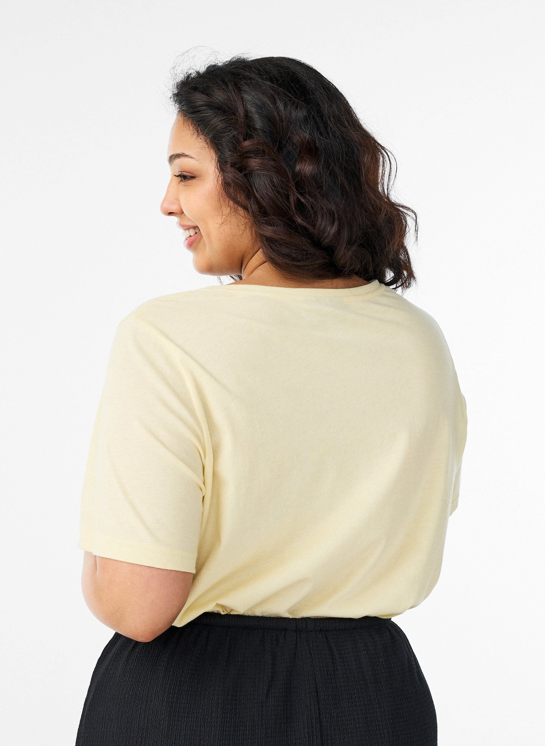 ZizziT-shirt med motiv, Gul, Model image number 2