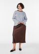 Satin midi-nederdel, Brun, Model image number 0