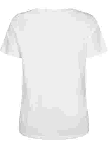 T-shirt i bomuld med broderi anglaise, Bright White, Packshot image number 1