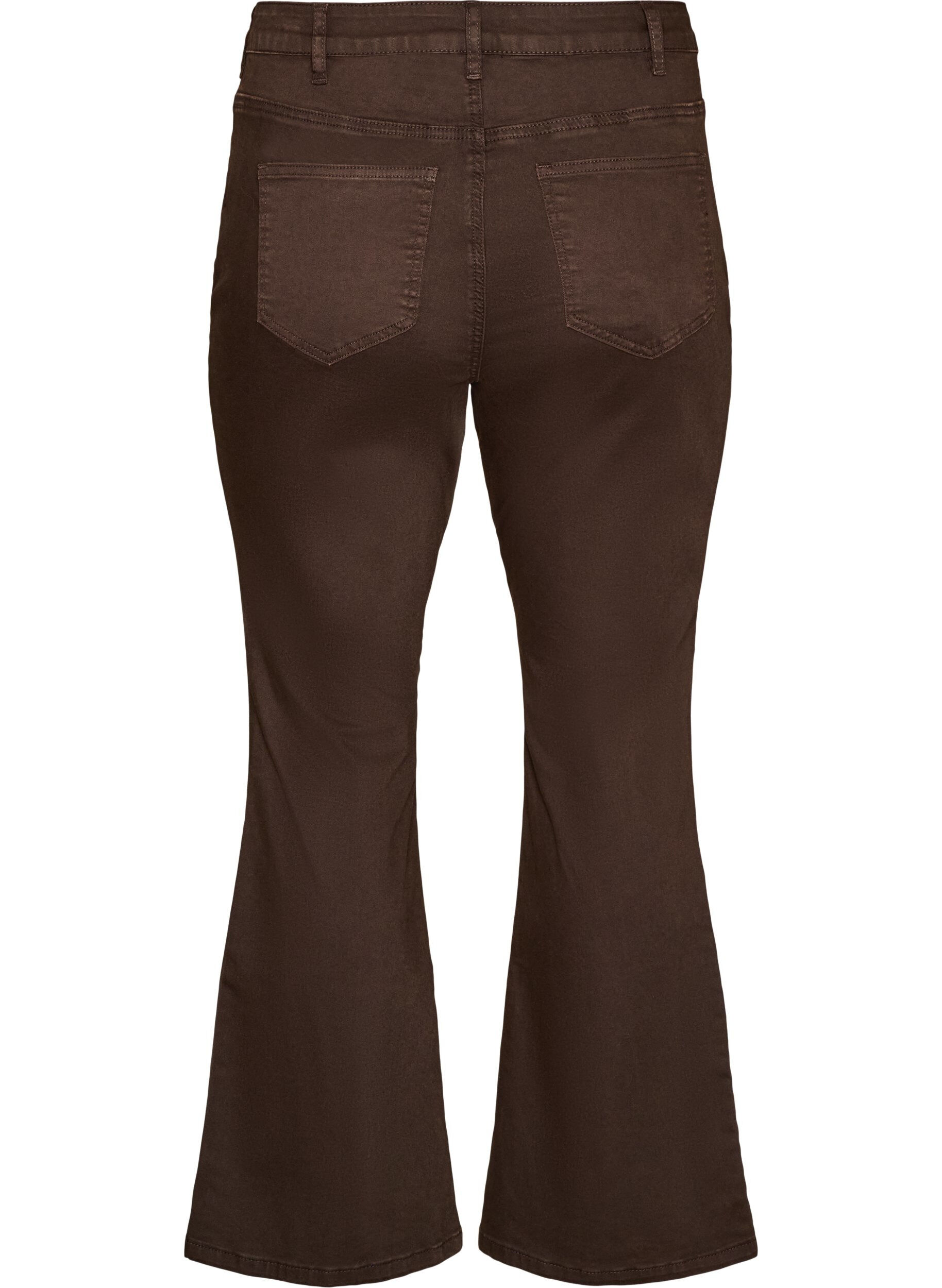 ZizziEllen bootcut-jeans i farvet denim, Brun, Packshot image number 1