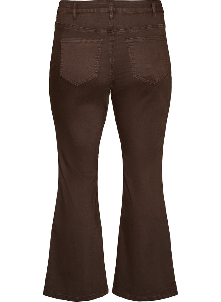 Ellen bootcut-jeans i farvet denim, Brun, Packshot image number 1