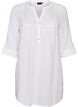 Tunika i bomuldsmusselin med broderi anglaise, Hvid, Packshot image number 0