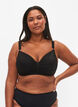 Bikini overdel med draperinger, Sort, Model image number 0