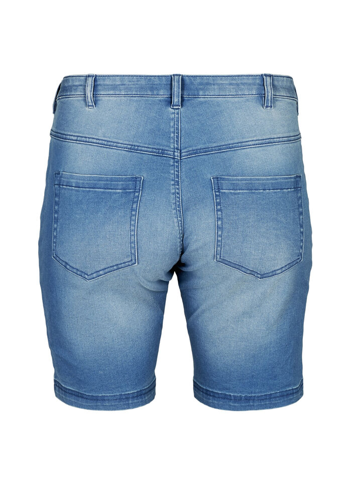 Slim fit Emily shorts med normal talje, Blå, Packshot image number 1