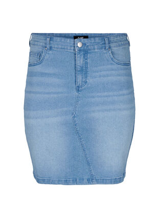 FLASH - Tætsiddende denim nederdel, Light Blue Denim, Packshot image number 0
