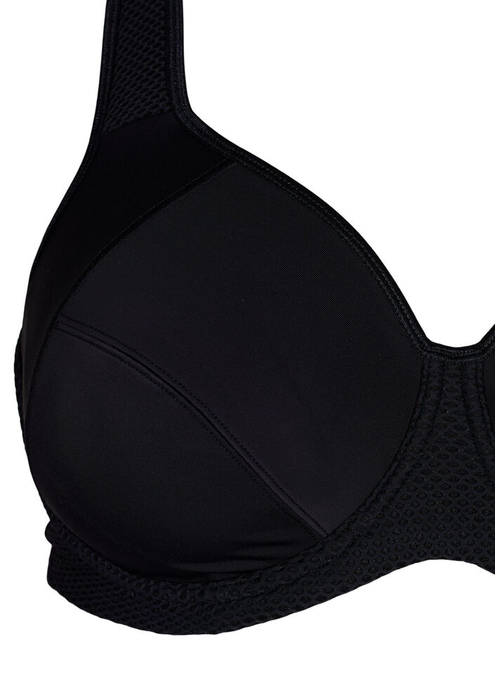 CORE, HIGH SUPPORT WIRE BRA - Sports bh med b&oslash;jle, Sort, Packshot image number 2