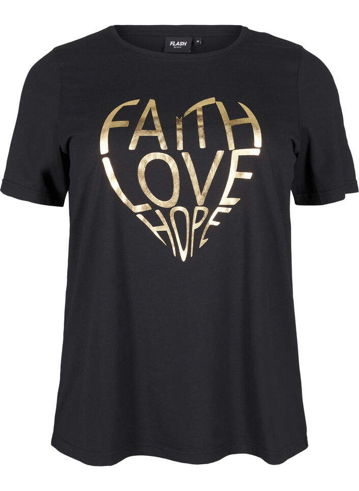 FLASH - T-shirt med motiv, Black Gold Faith, Packshot image number 0