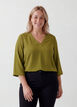 Bluse med 3/4 &aelig;rmer, Gr&oslash;n, Model image number 0