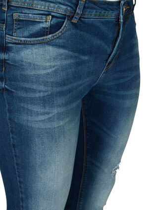 Ekstra slim Sanna jeans med regulær talje, Dark blue denim, Packshot image number 2