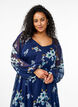 Festkjole i chiffon med lange &aelig;rmer, Bl&aring;, Model image number 3