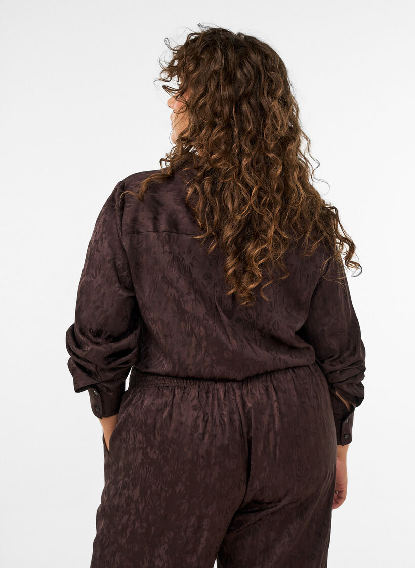 Skjorte med tone-i-tone paisleym&oslash;nster, Brun, Model image number 2