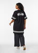 Kort t-shirtkjole med sporty detaljer, Sort, Model image number 2