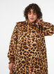 Kjole med leopardprint og fl&aelig;sedetaljer, Brun, Model image number 2