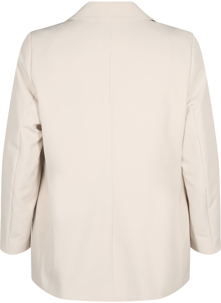 Klassisk blazer med knaplukning, Pumice Stone, Packshot image number 1