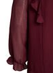 Transparent bluse med fl&aelig;ser og bindeb&aring;nd, R&oslash;d, Packshot image number 3