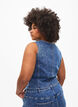 Slim fit denim vest med knapper, Blue Denim, Model image number 1