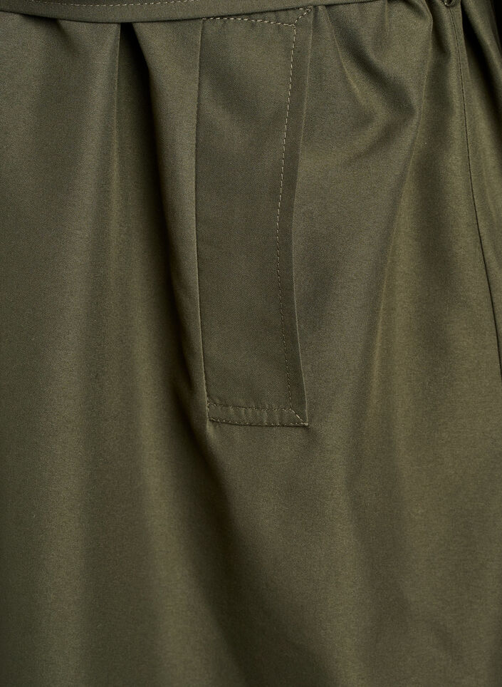 Lang trenchcoat med broderi, Grøn, Packshot image number 3