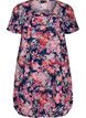 Kort&aelig;rmet bomuldskjole med print, Bl&aring;, Packshot image number 0