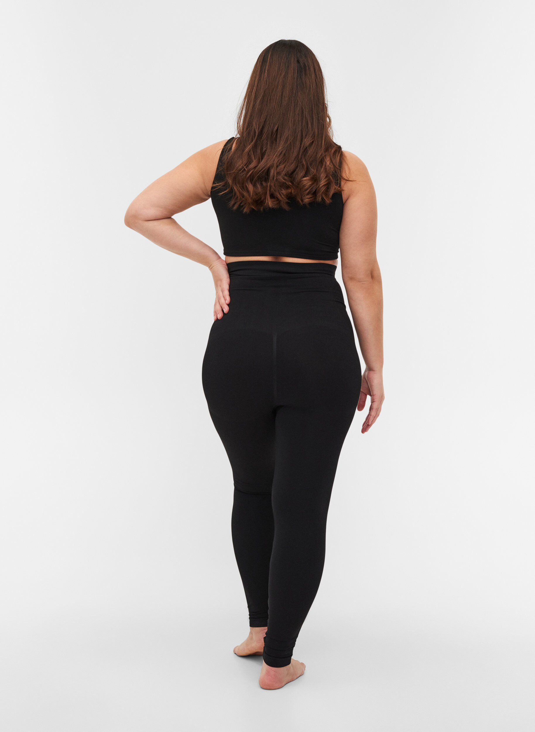 Zizzi Shapewear leggings med h&oslash;j talje, Black, Model image number 1