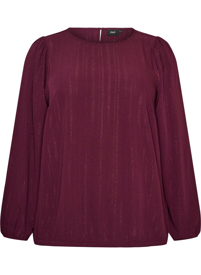 Bluse med glimmer, R&oslash;d, Packshot image number 0
