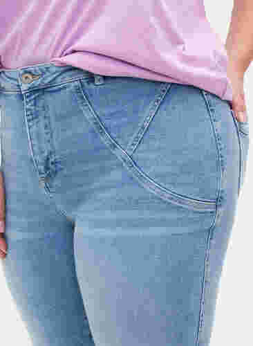 Højtaljede Amy jeans med super slim fit, Light blue, Model image number 2