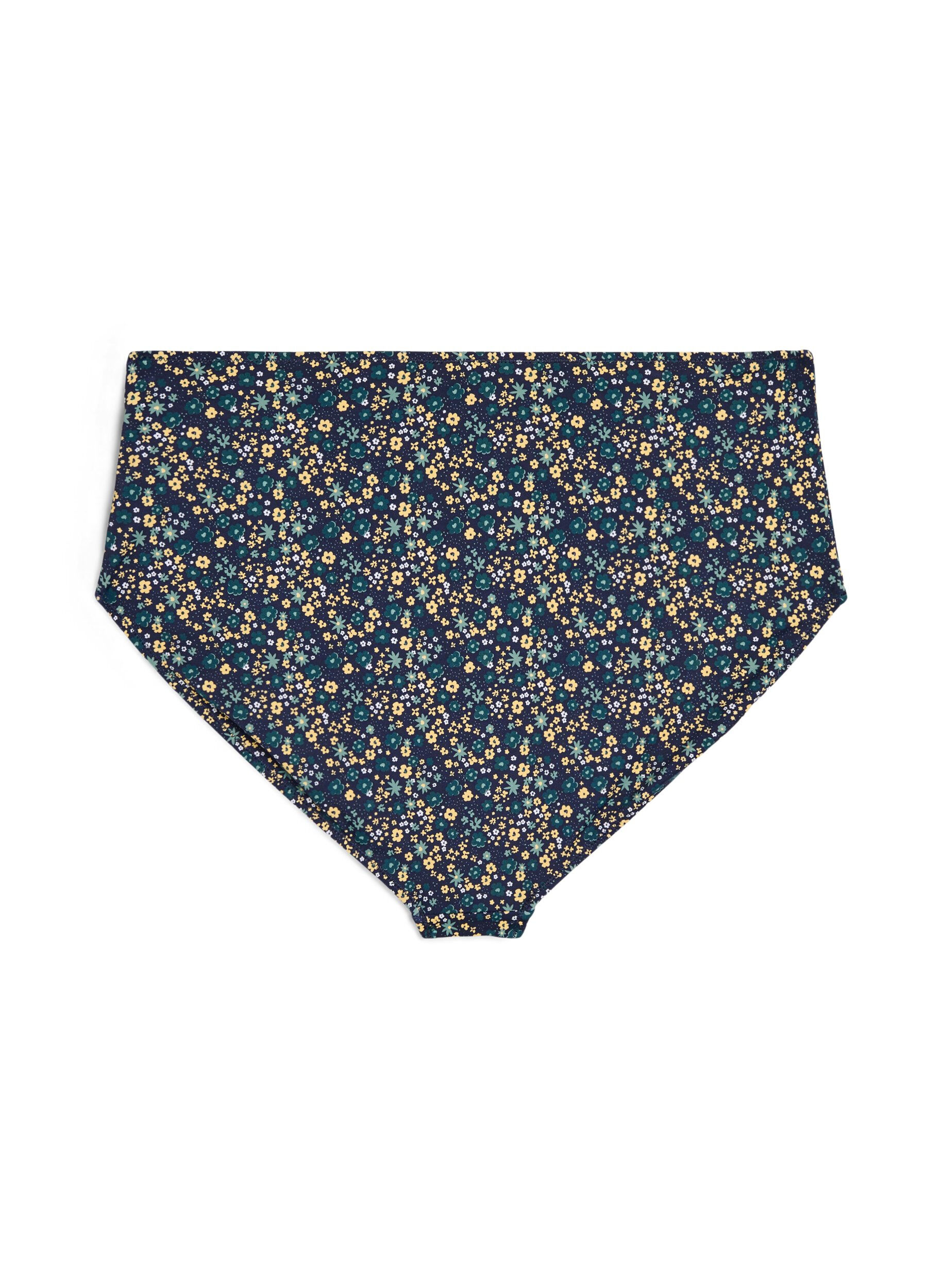 Zizzi Bikinitrusser med print og h&oslash;j talje, Gr&oslash;n, Packshot image number 1