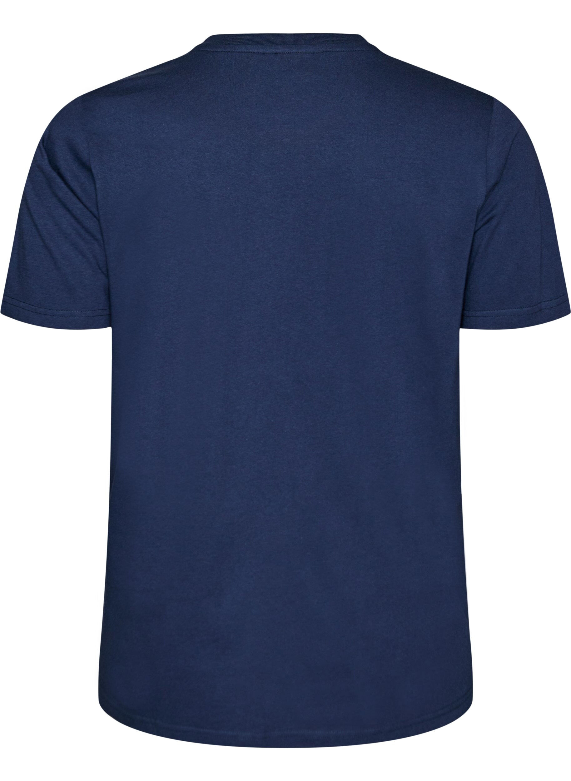 ZizziT-shirt i &oslash;kologisk bomuld med hulbroderi, Bl&aring;, Packshot image number 1