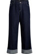 Wide fit jeans med brede opsm&oslash;g og kontraststikninger, Bl&aring;, Packshot image number 0