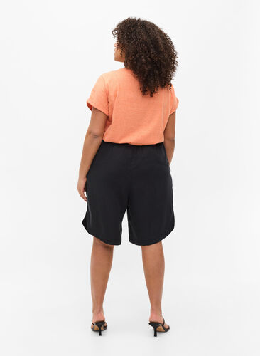 Løse bermuda shorts med smock, Black, Model image number 0