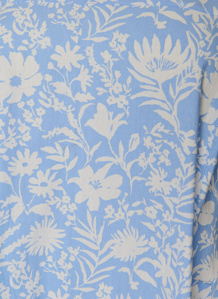 Kort&aelig;rmet bomuldskjole med print, Vanilla, Packshot image number 2