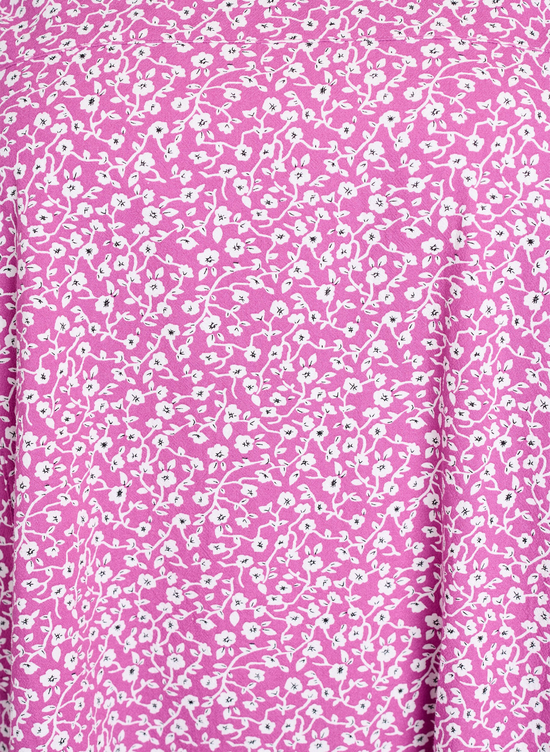 Zizzi Kort bomuldskjole med 3/4-&aelig;rmer og lommer, Lilla, Packshot image number 2