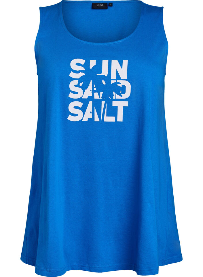 Bomuldstop med a-form, Bl&aring;, Packshot image number 0